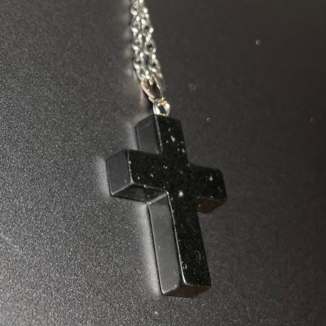 Snowflake Obsidian Cross
