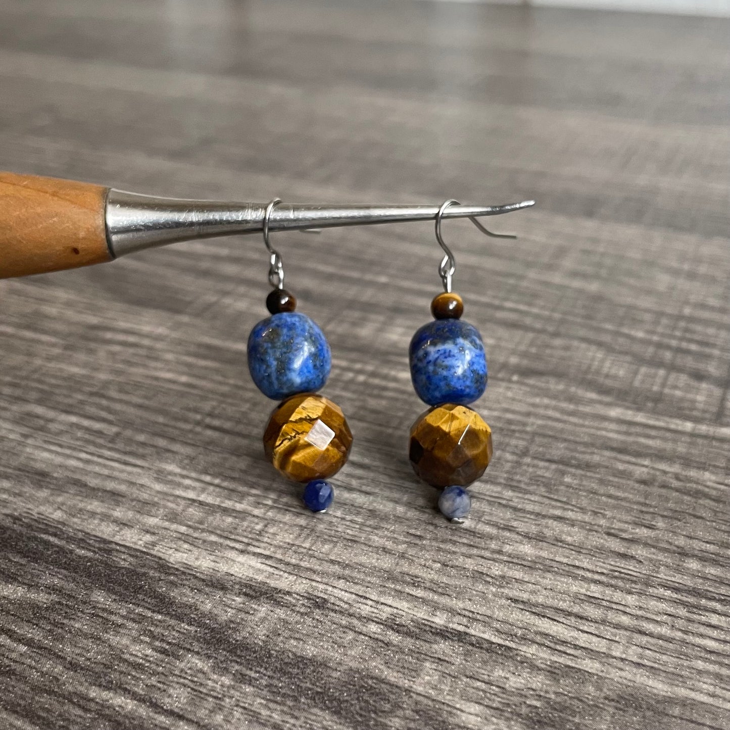 Lapis Lazuli and Tigers eye drops