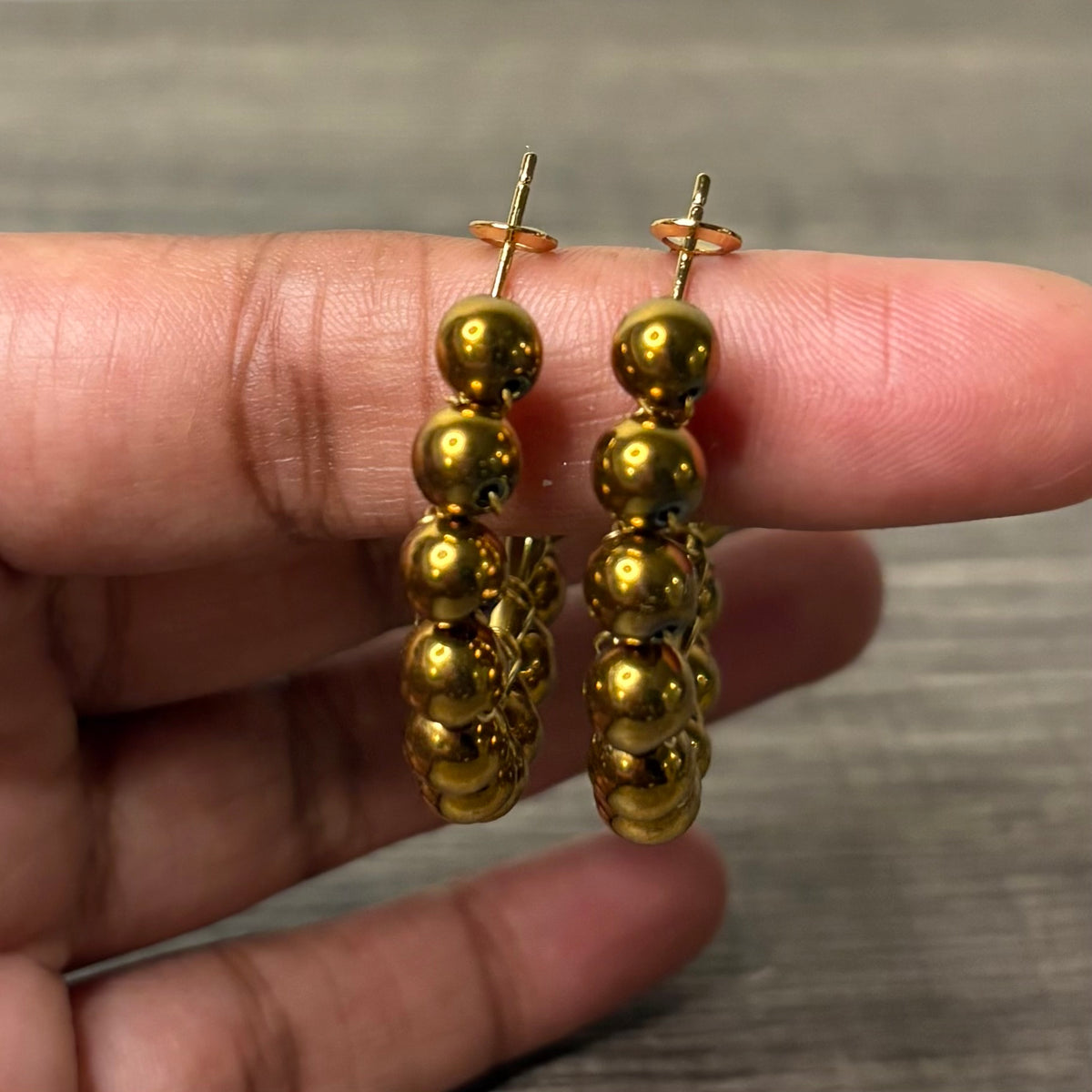Gold Hematite Small hoops