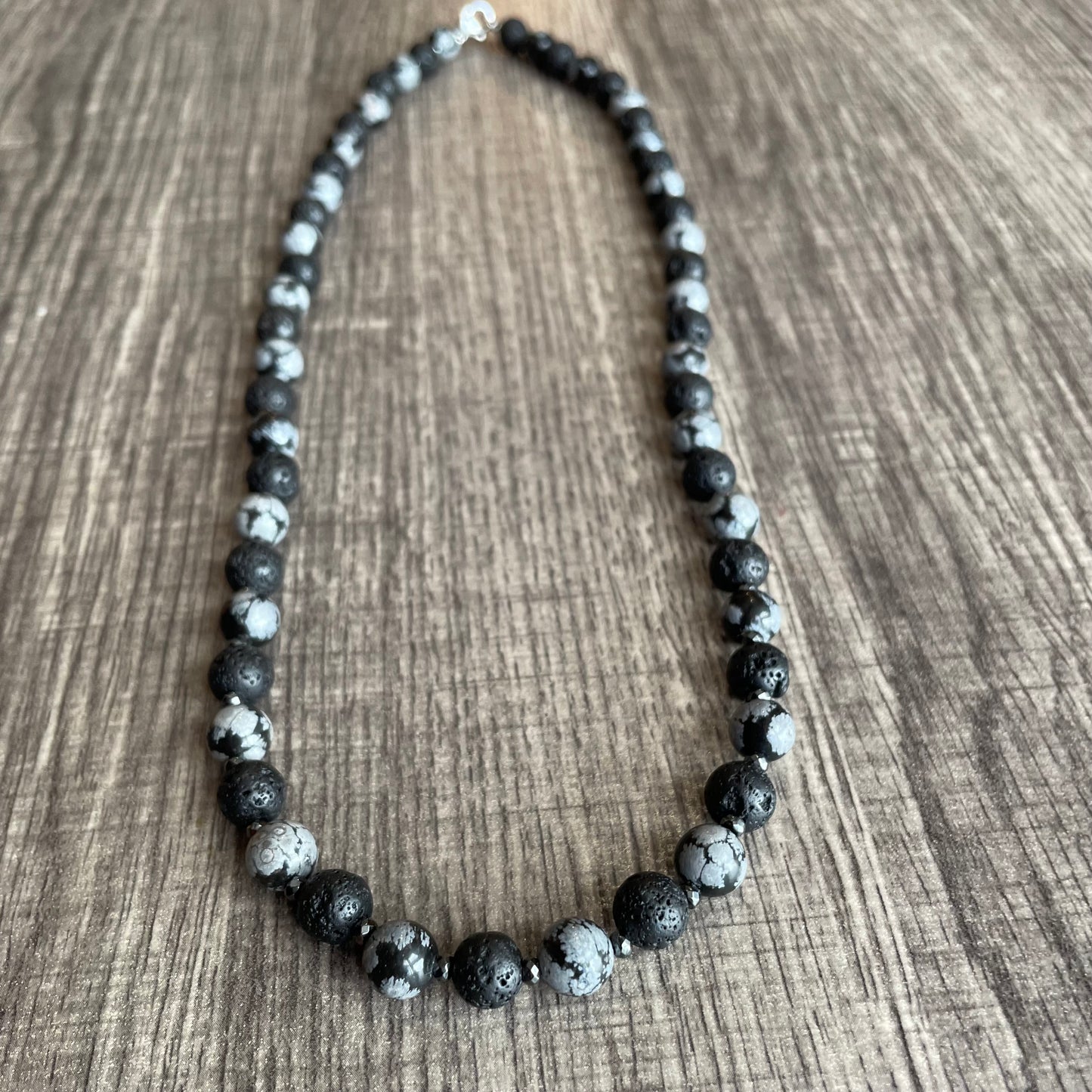 Snowflake Obsidian + Lava Stone