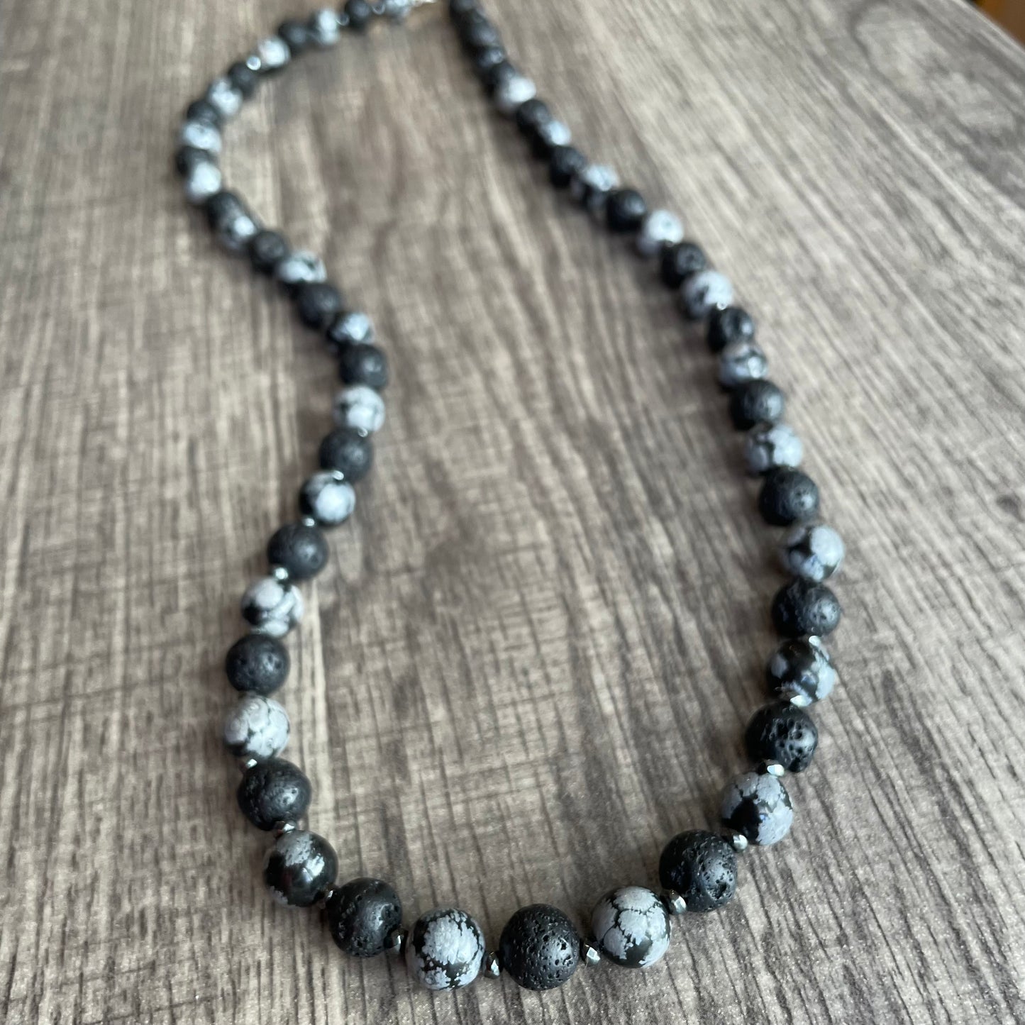 Snowflake Obsidian + Lava Stone