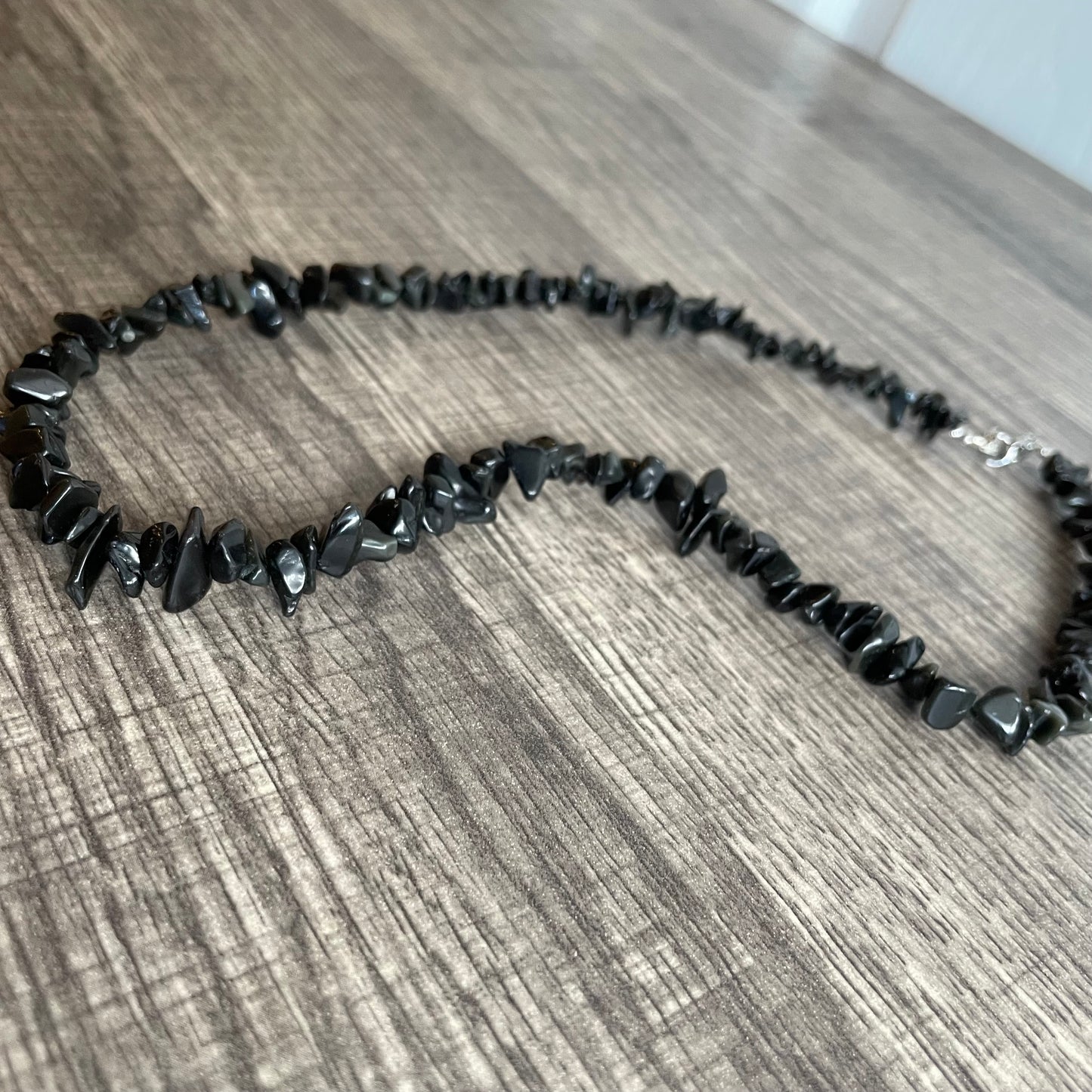 Obsidian chip necklace