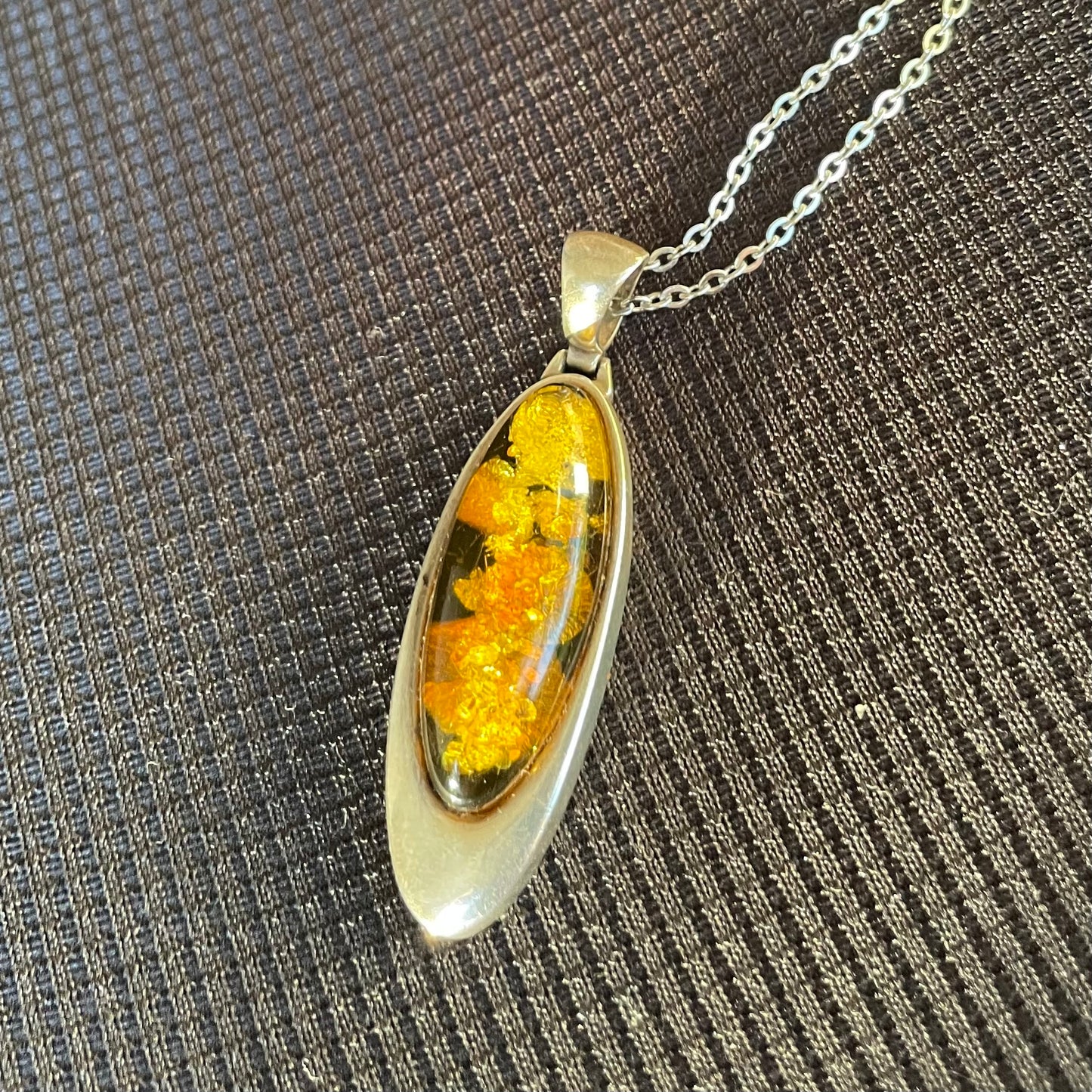 Amber Sterling pendant