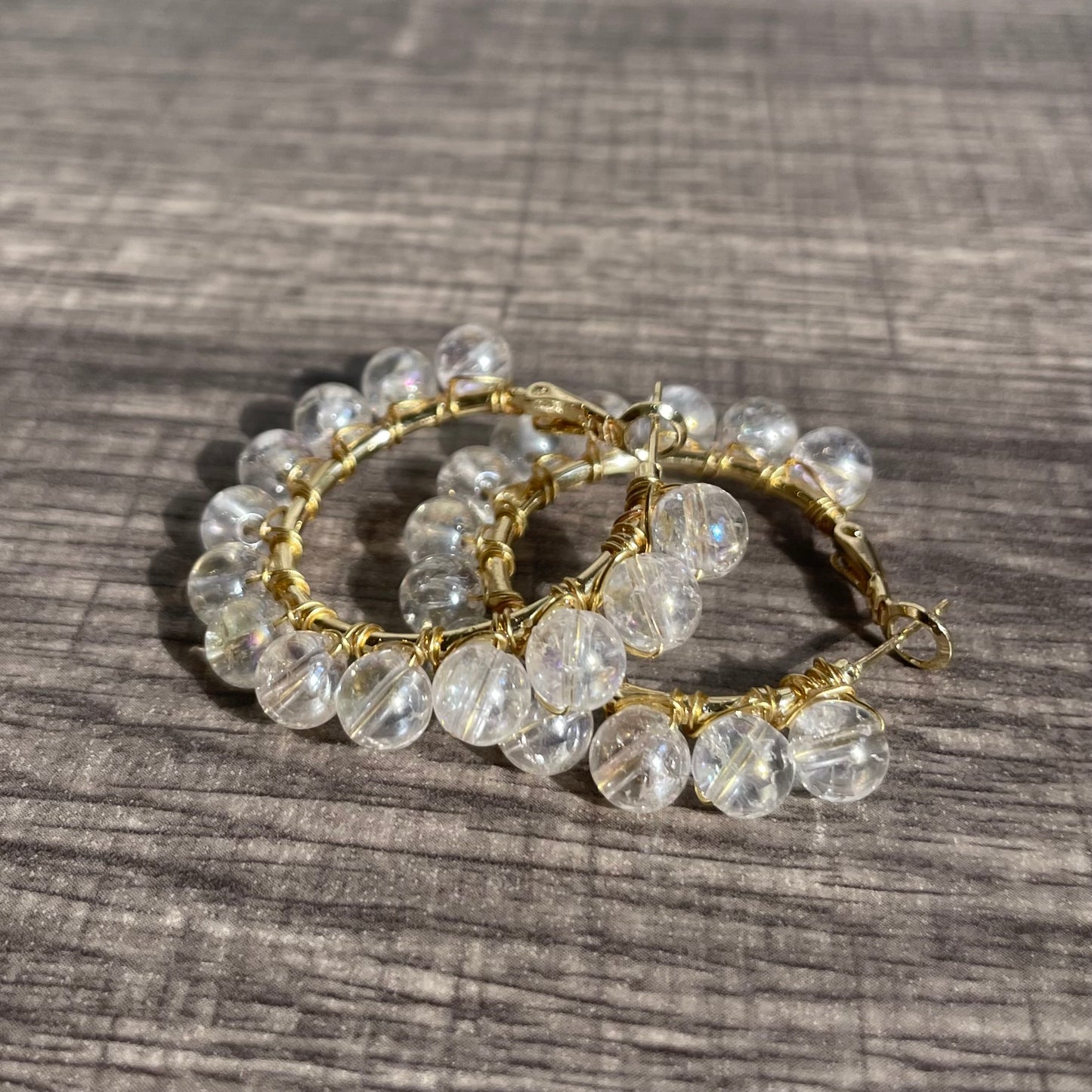 Rainbow Crystal hoops