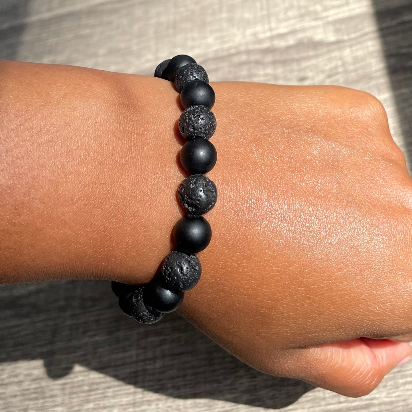 Black onyx and Lava Stone 10mm