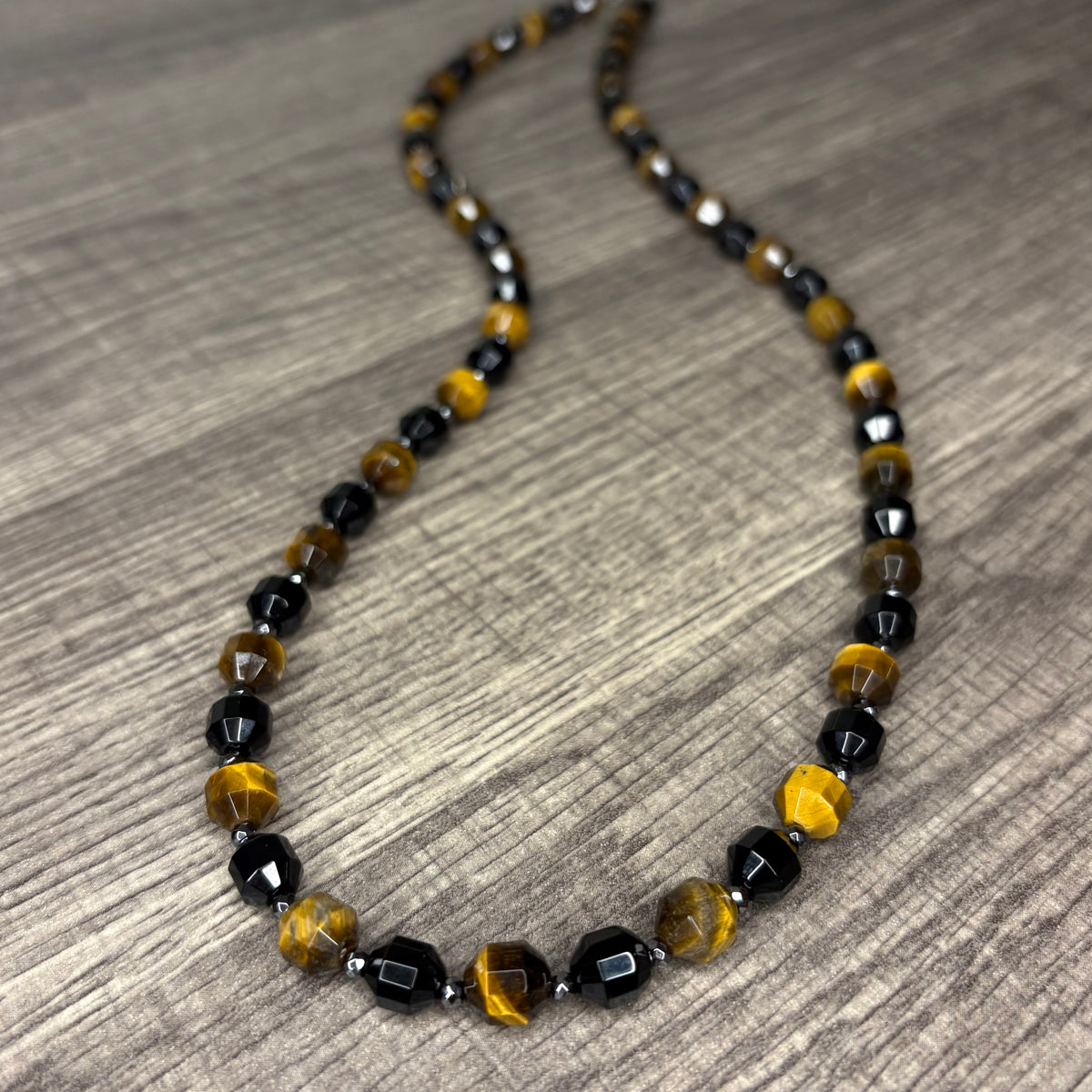 Tiger’s Eye + Black Agate 8mm