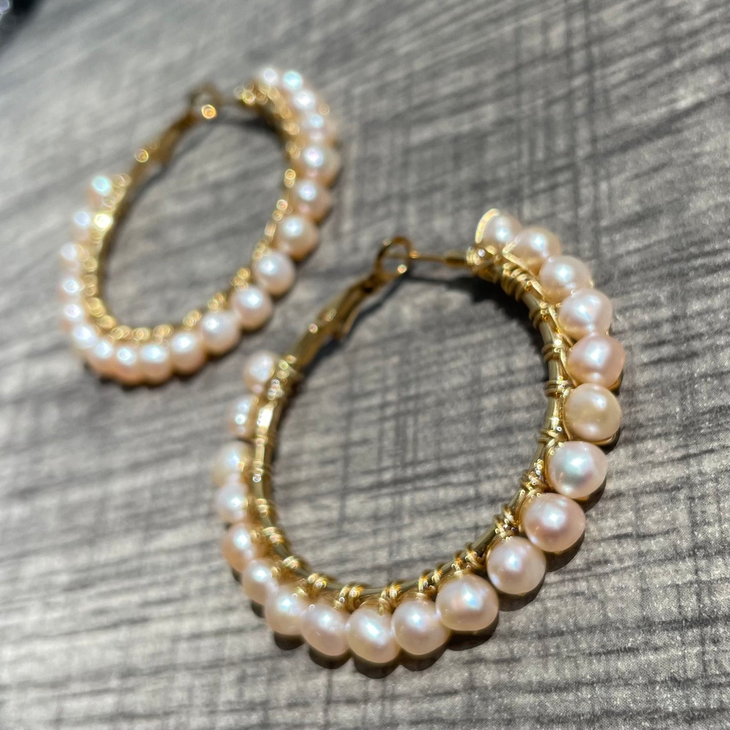 Freshwater Pearl hoops