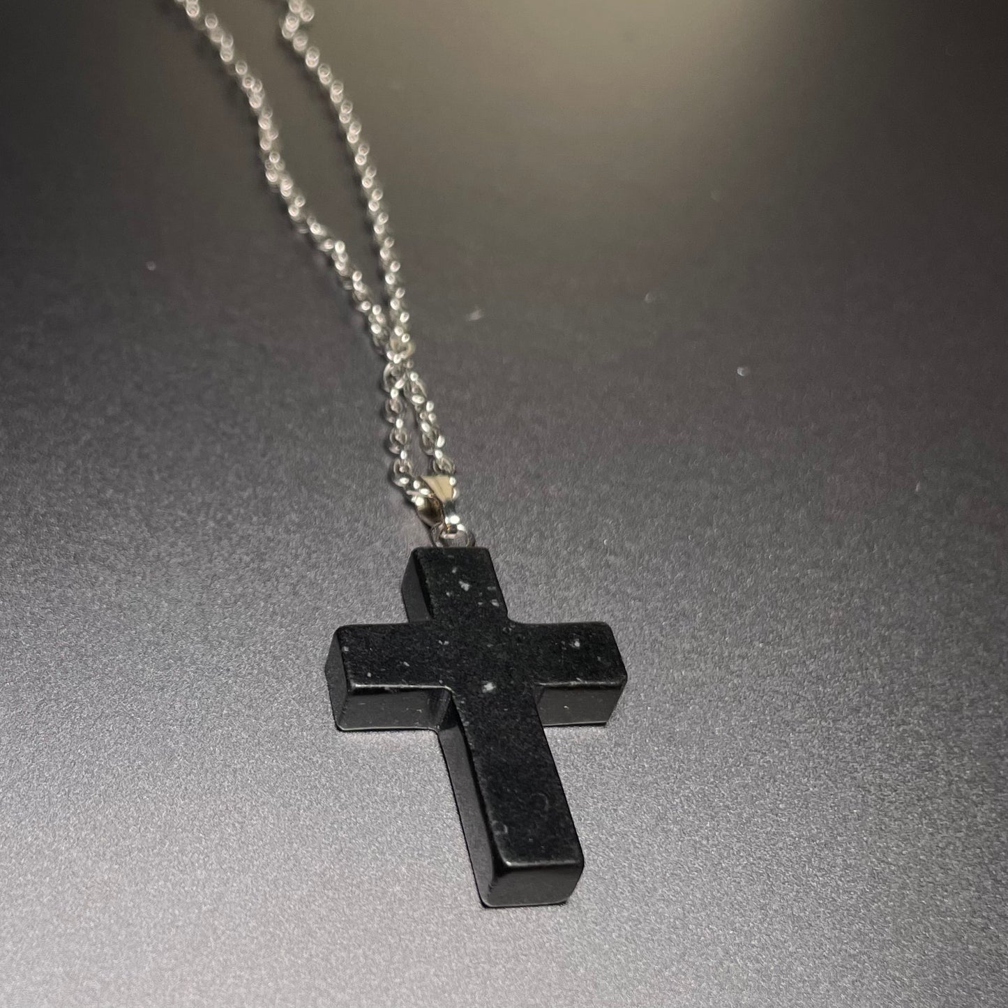 Snowflake Obsidian Cross