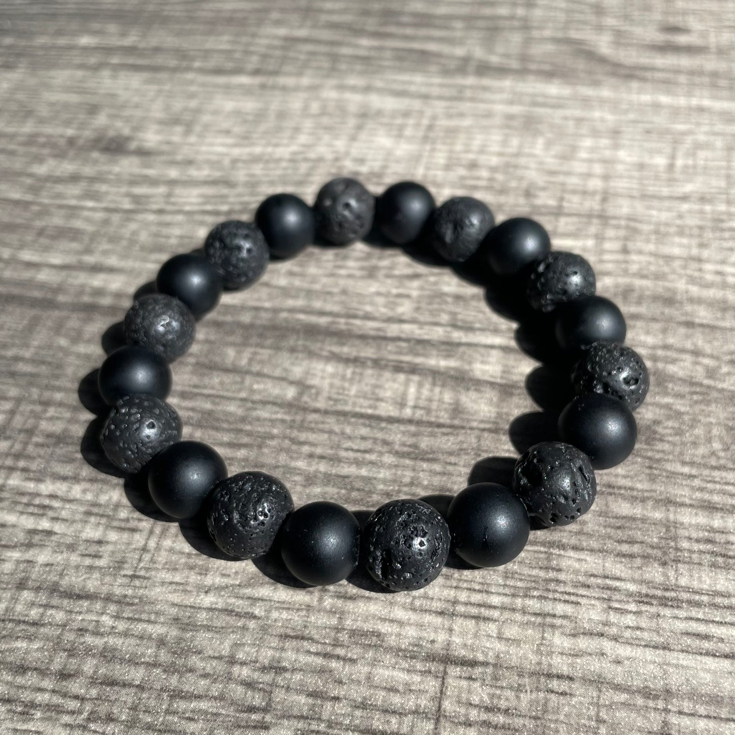Black onyx and Lava Stone 10mm