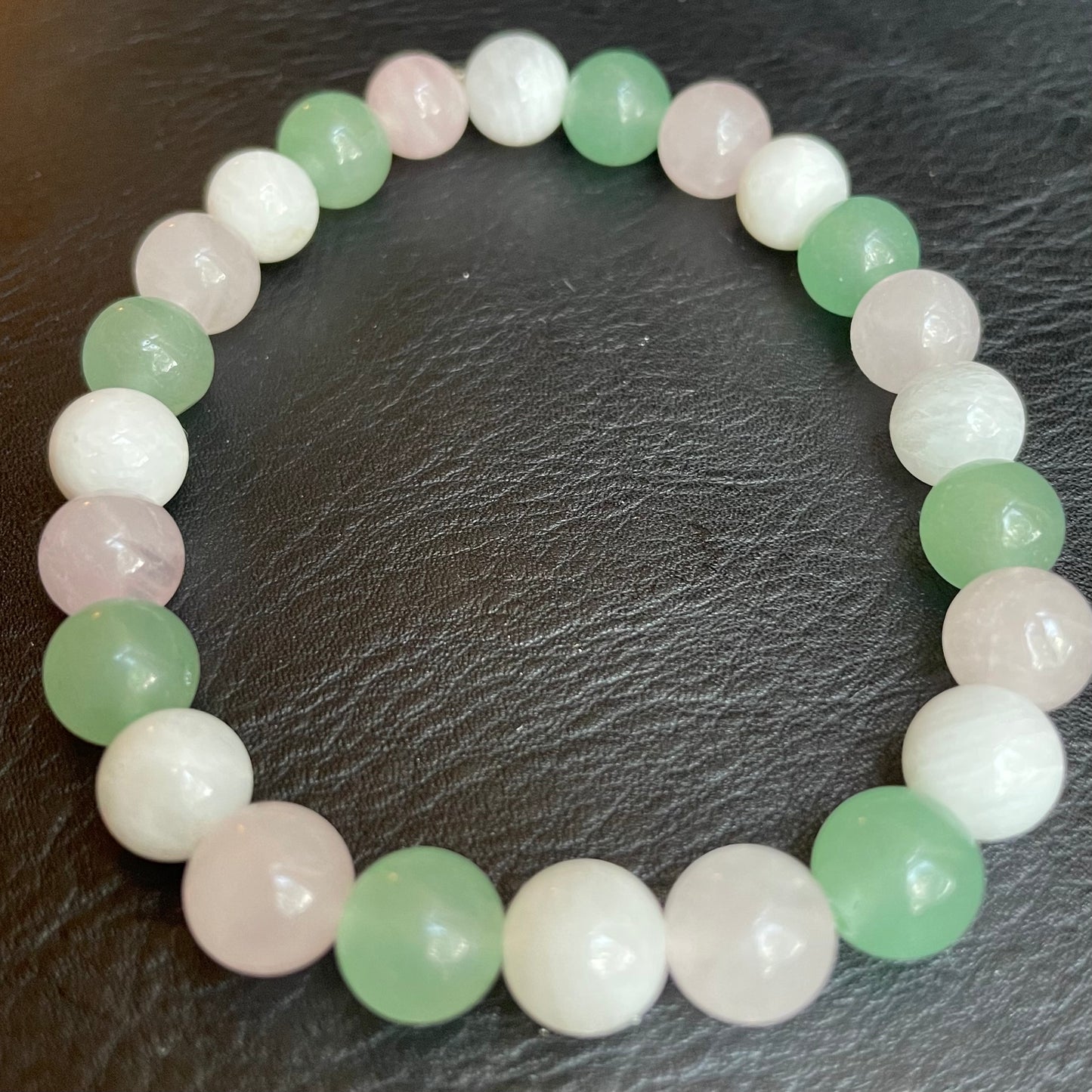 Rose Quartz, Moonstone, Aventurine 8mm