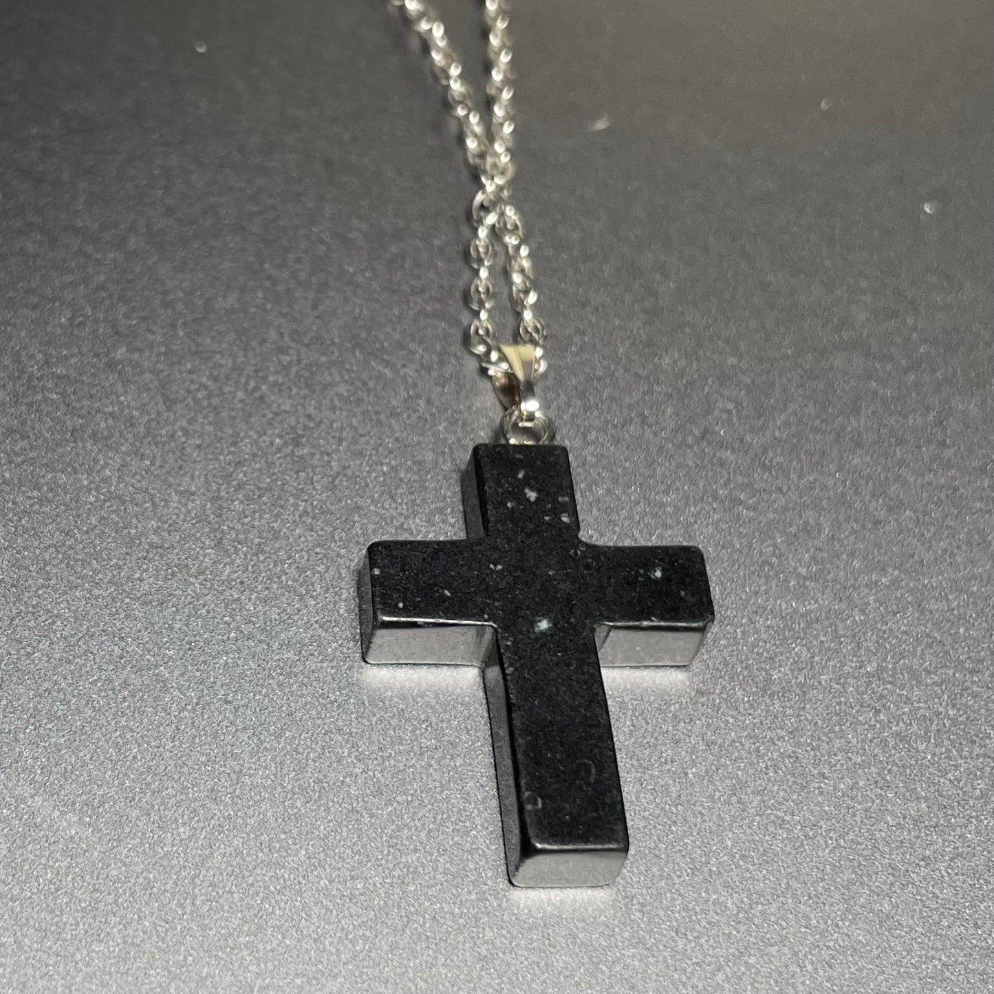 Snowflake Obsidian Cross
