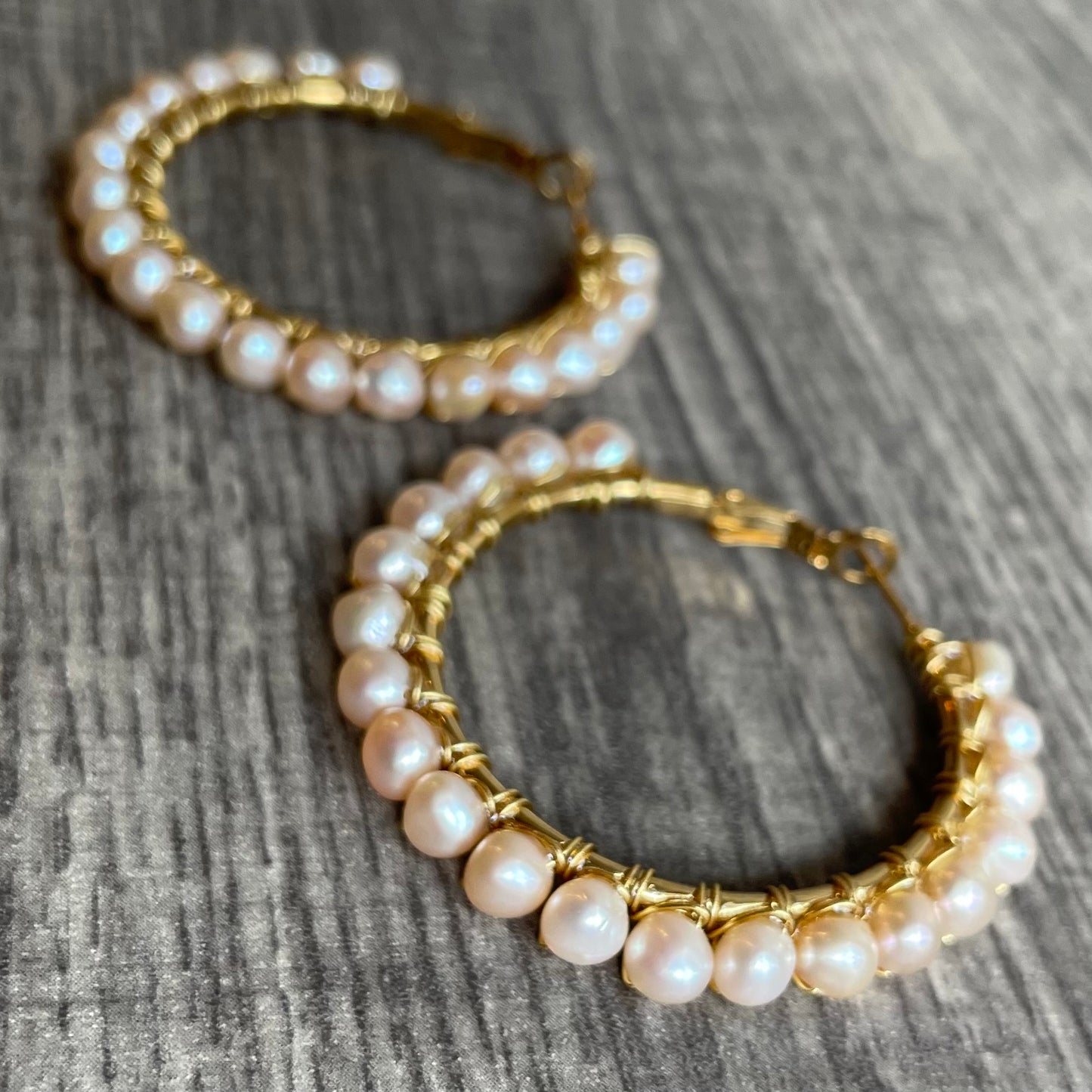 Freshwater Pearl hoops