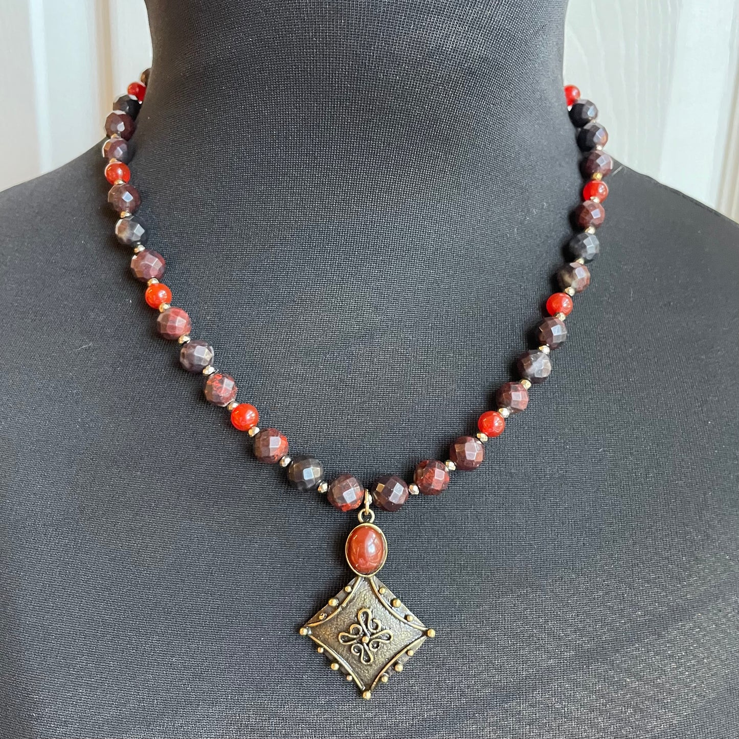 18 inch Tiger’s Iron + Carnelian