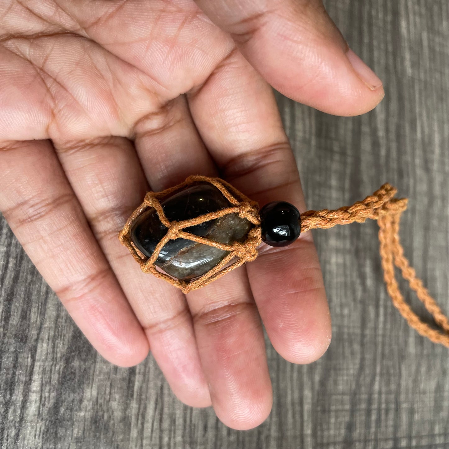 Tigers Eye (darker) Rope necklace