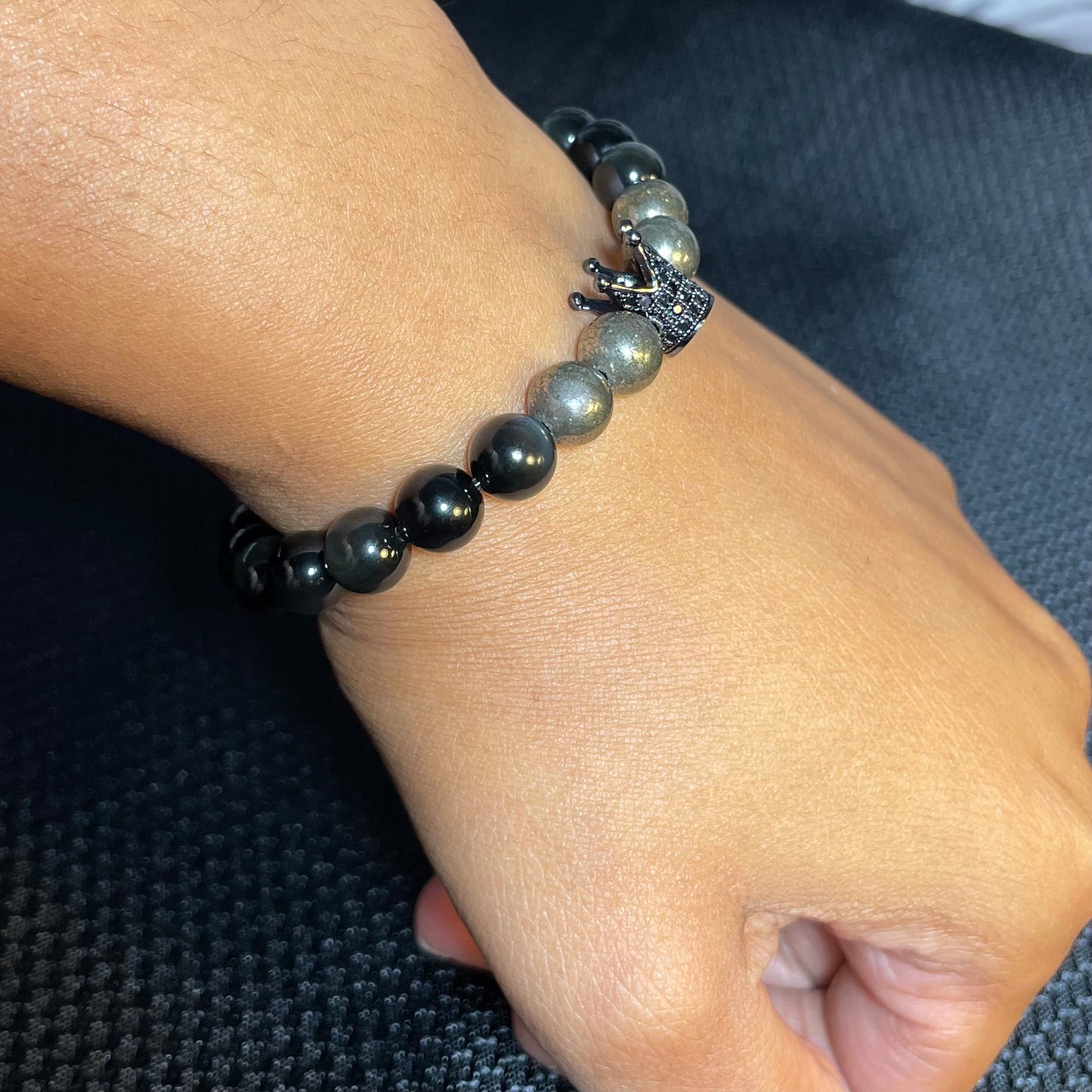Pyrite Mo’ Obsidian Crown