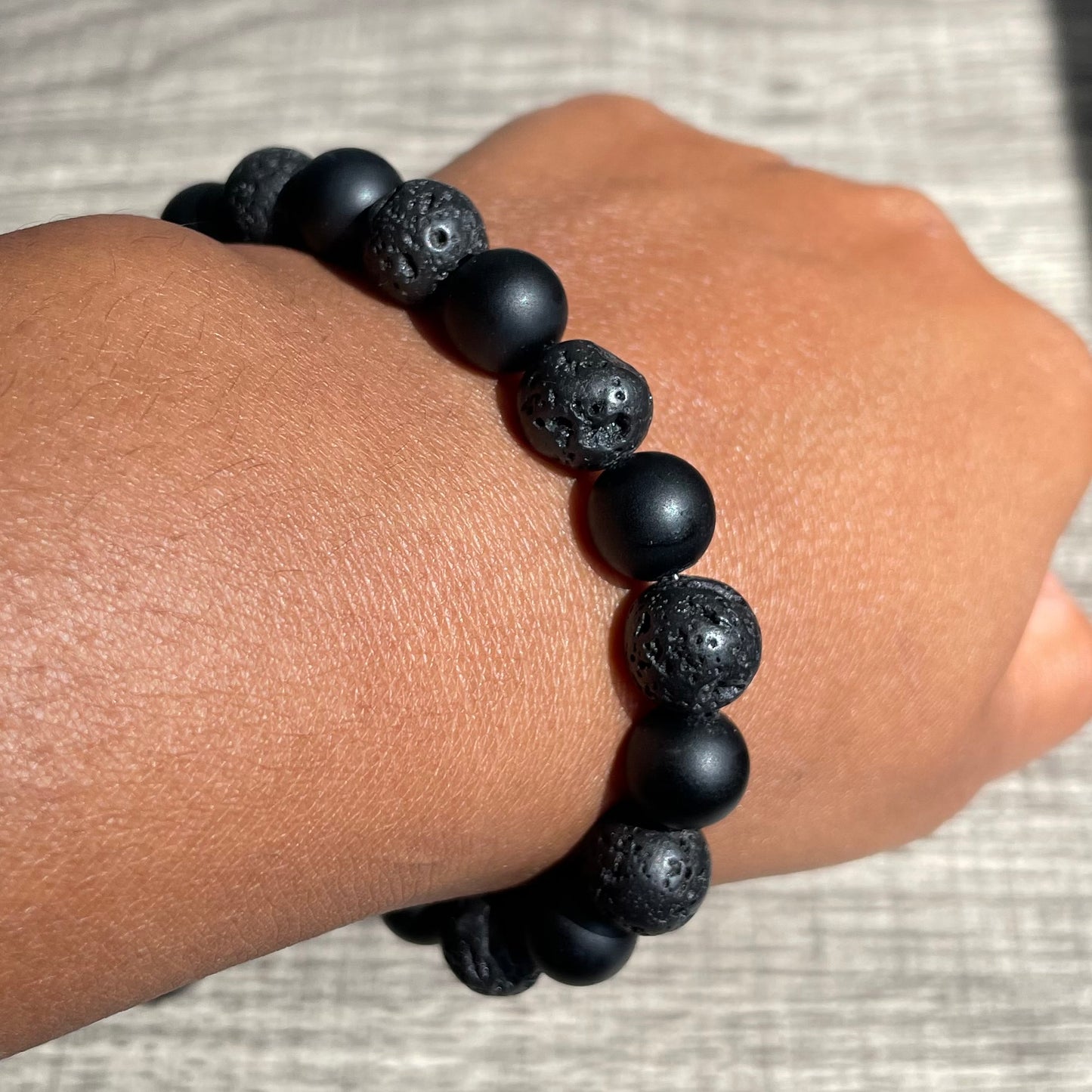 Black onyx and Lava Stone 10mm