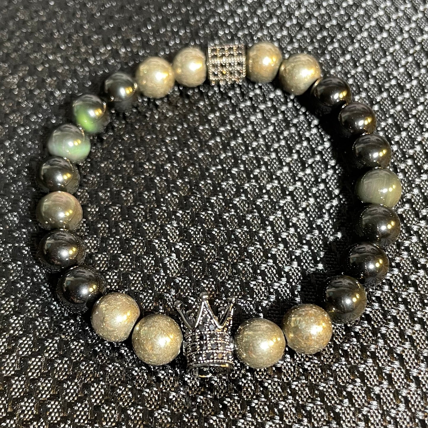 Pyrite Mo’ Obsidian Crown