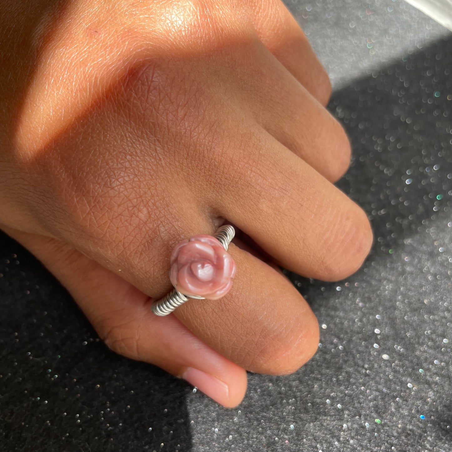 Rhodonite Rose ring