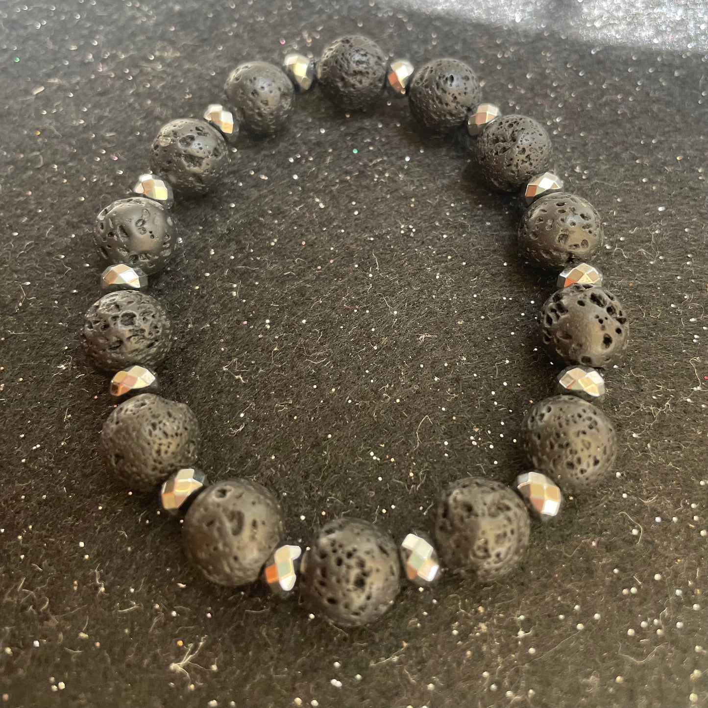 Lava Stone 10mm with silver accents