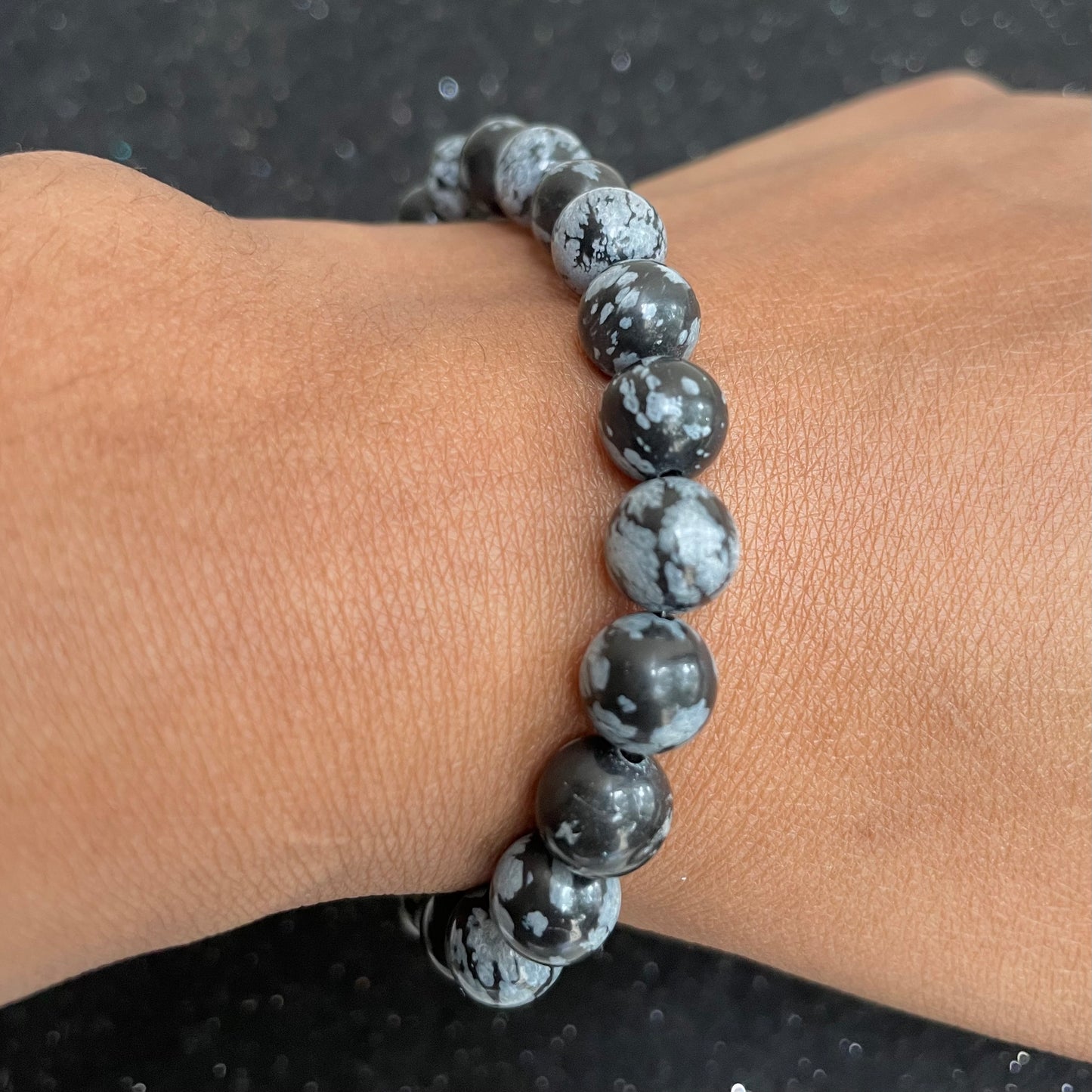Snowflake Obsidian 8mm bracelet