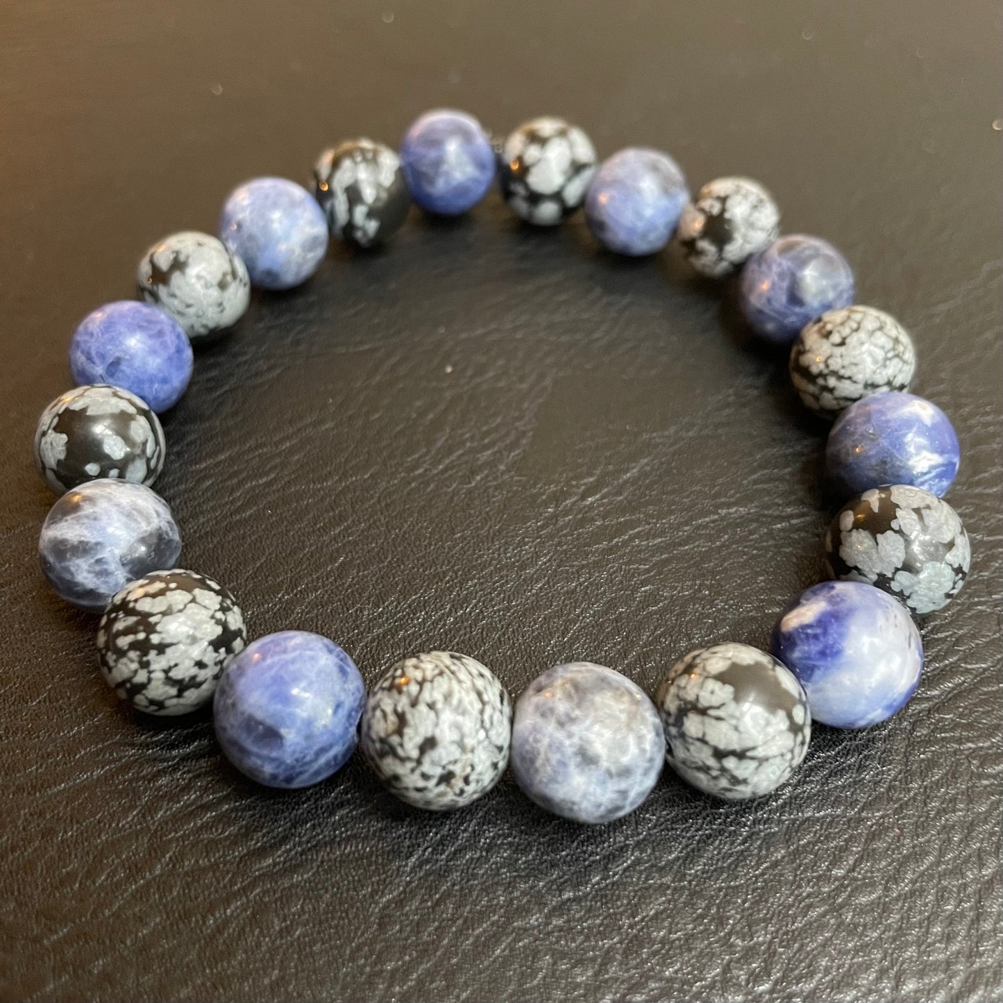 Snowflake Obsidian and Sodalite 10mm