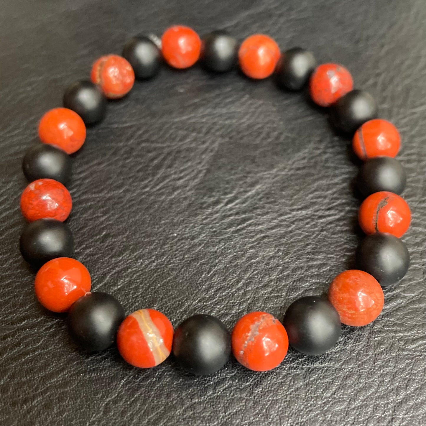 Red Jasper/ Black Onyx 8mm