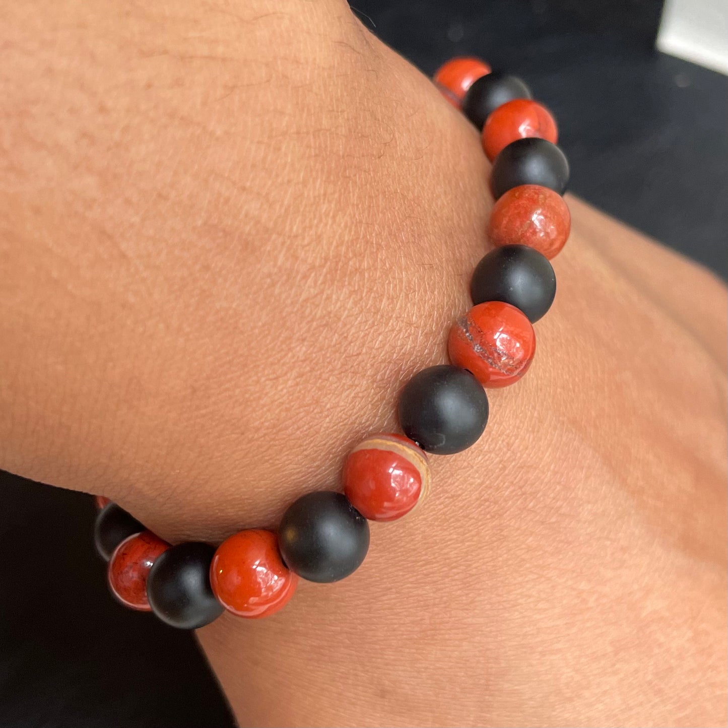 Red Jasper/ Black Onyx 8mm