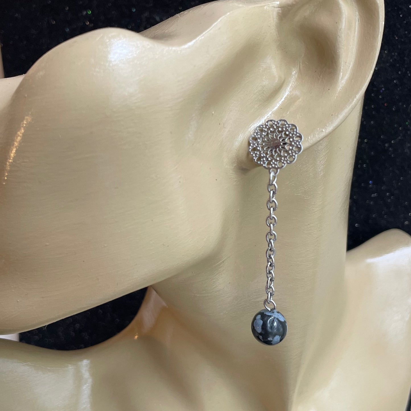 Snowflake Obsidian Hanging Ball