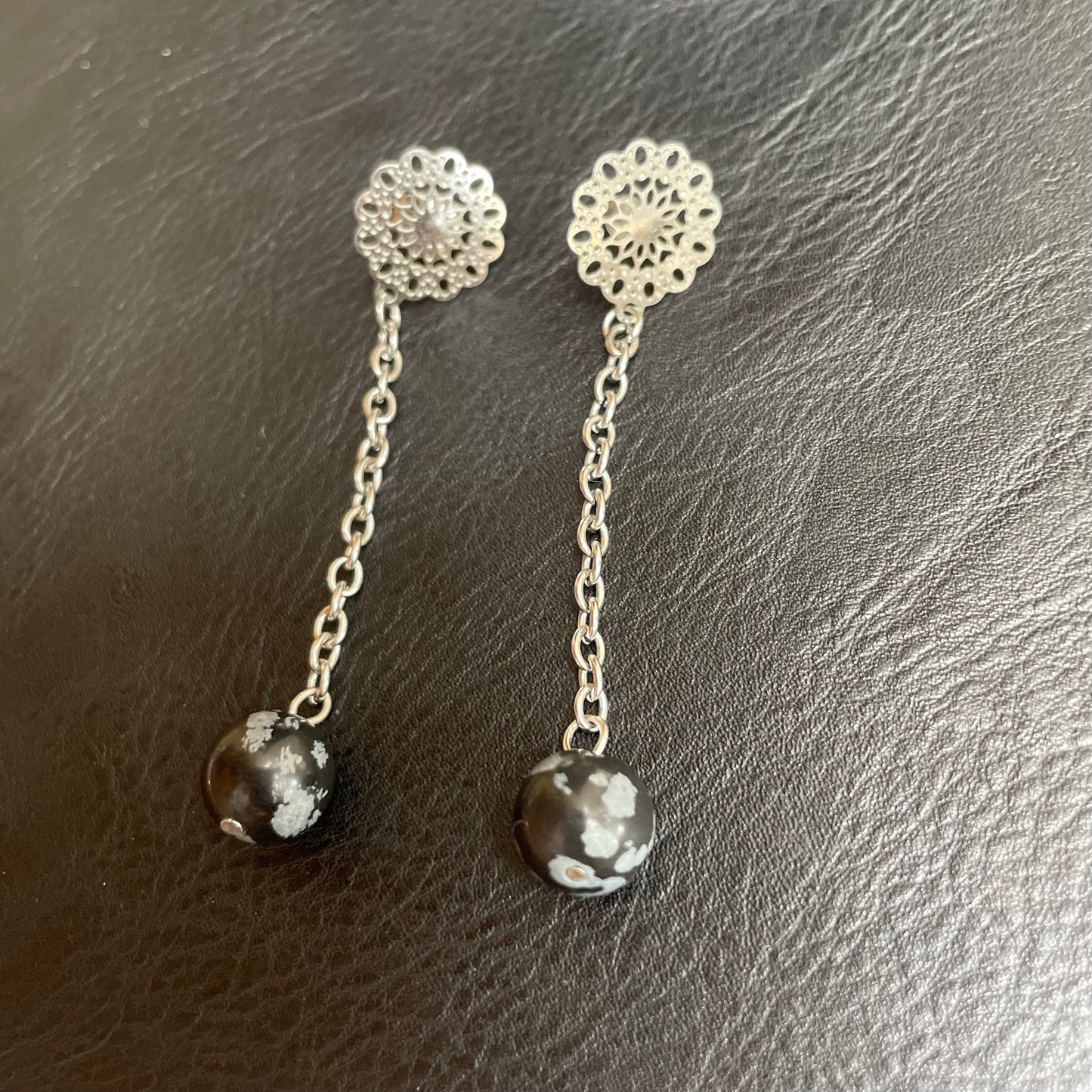 Snowflake Obsidian Hanging Ball