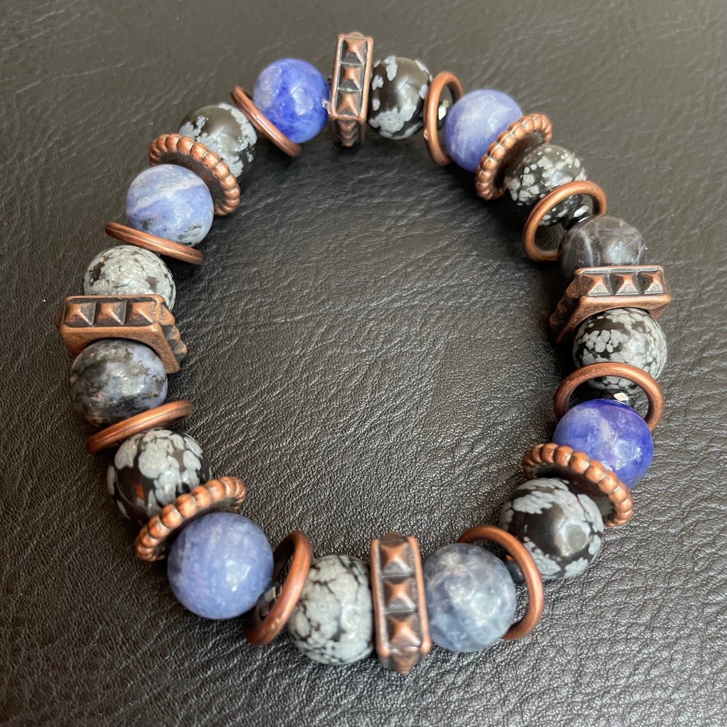 Sodalite and Snowflake Obsidian 10mm