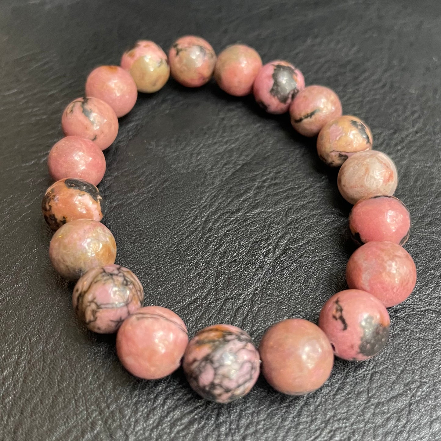 Black Striped Rhodochrosite 10mm