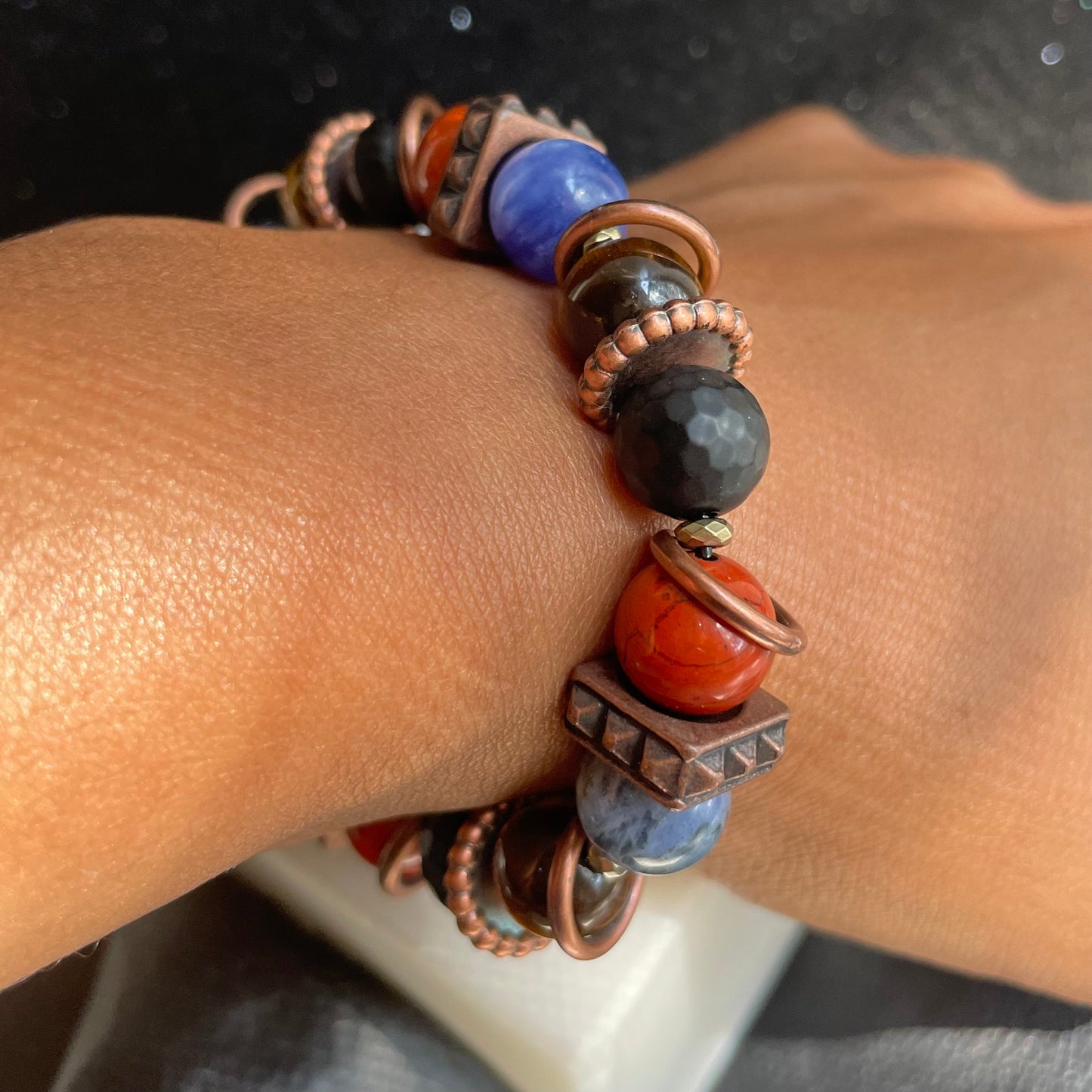 Sodalite, Tiger's Eye, Red Jasper, Black Onyx
