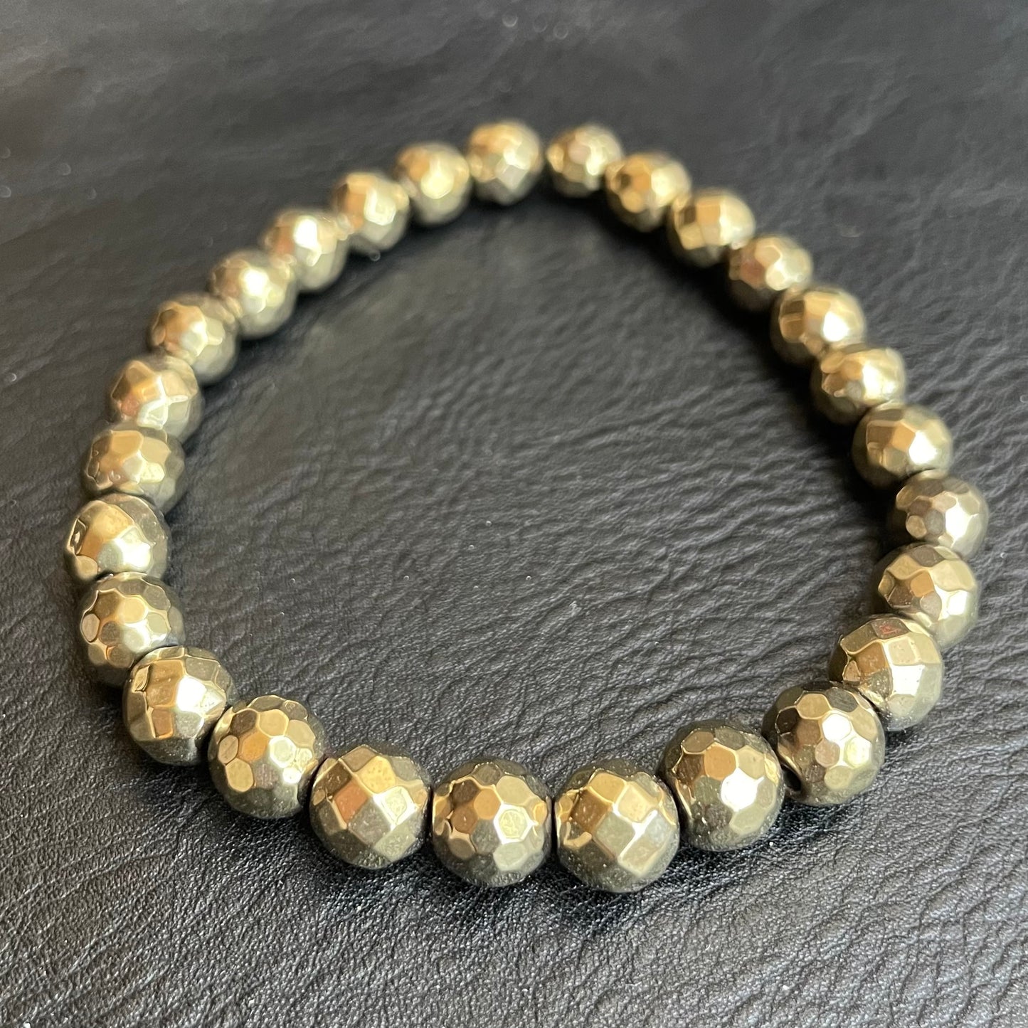 Pyrite Titanium Hematite 8mm