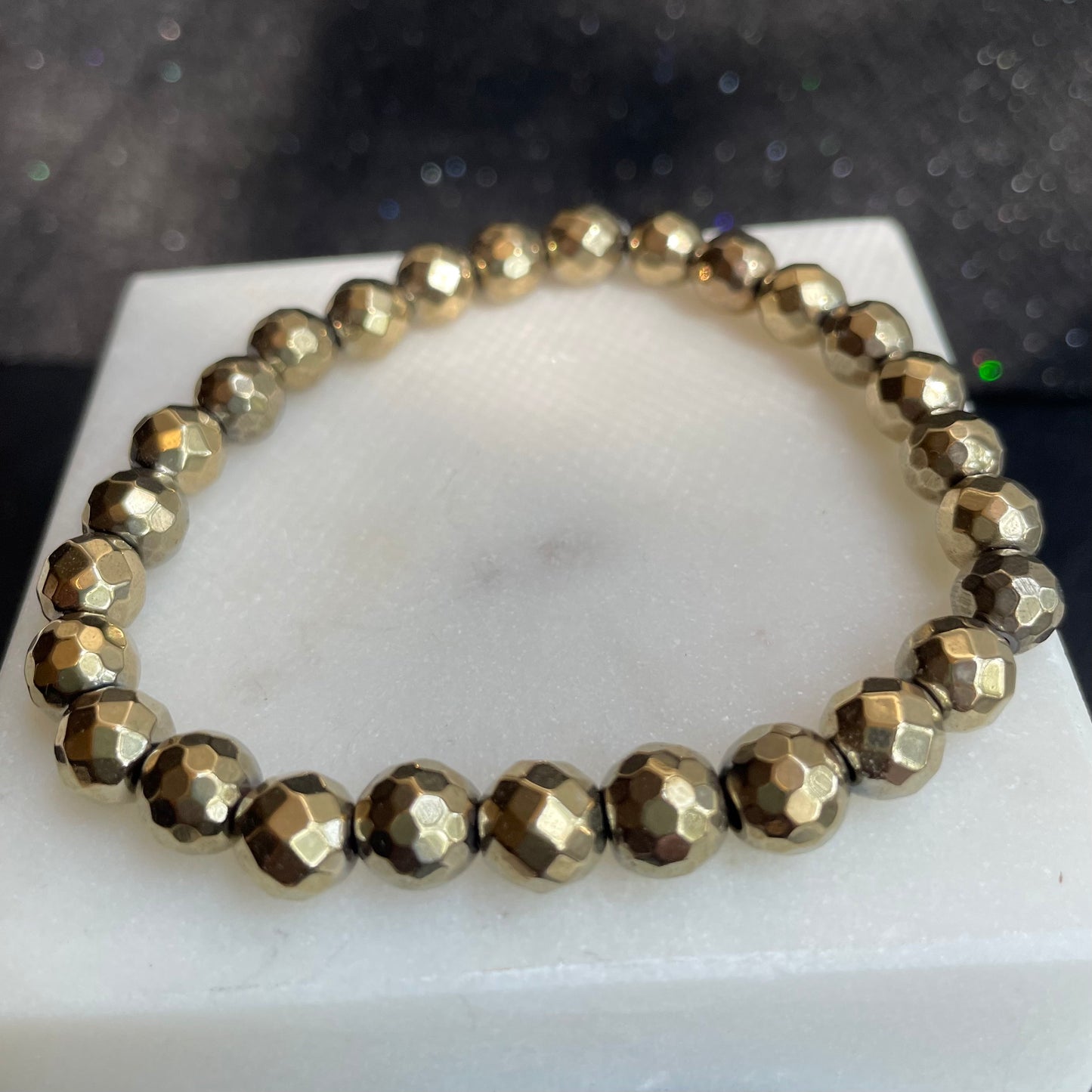 Pyrite Titanium Hematite 8mm