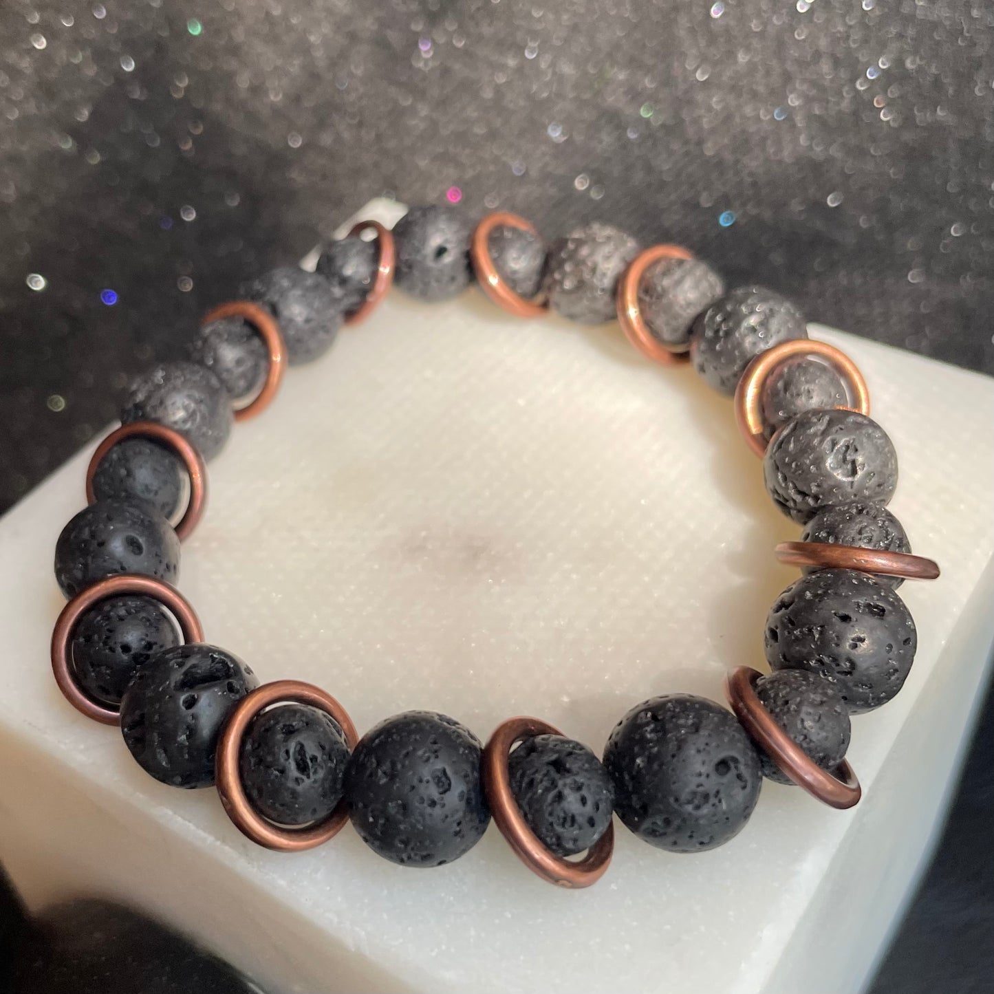 Lava Stone Copper Rings 10mm