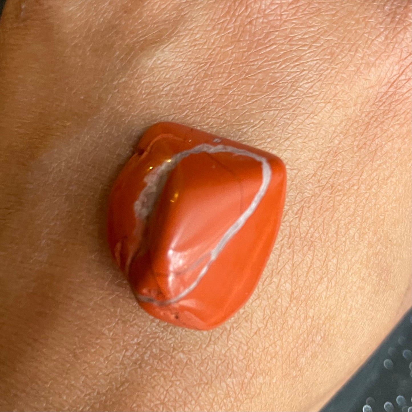 Red Jasper and Tan Rope Necklace