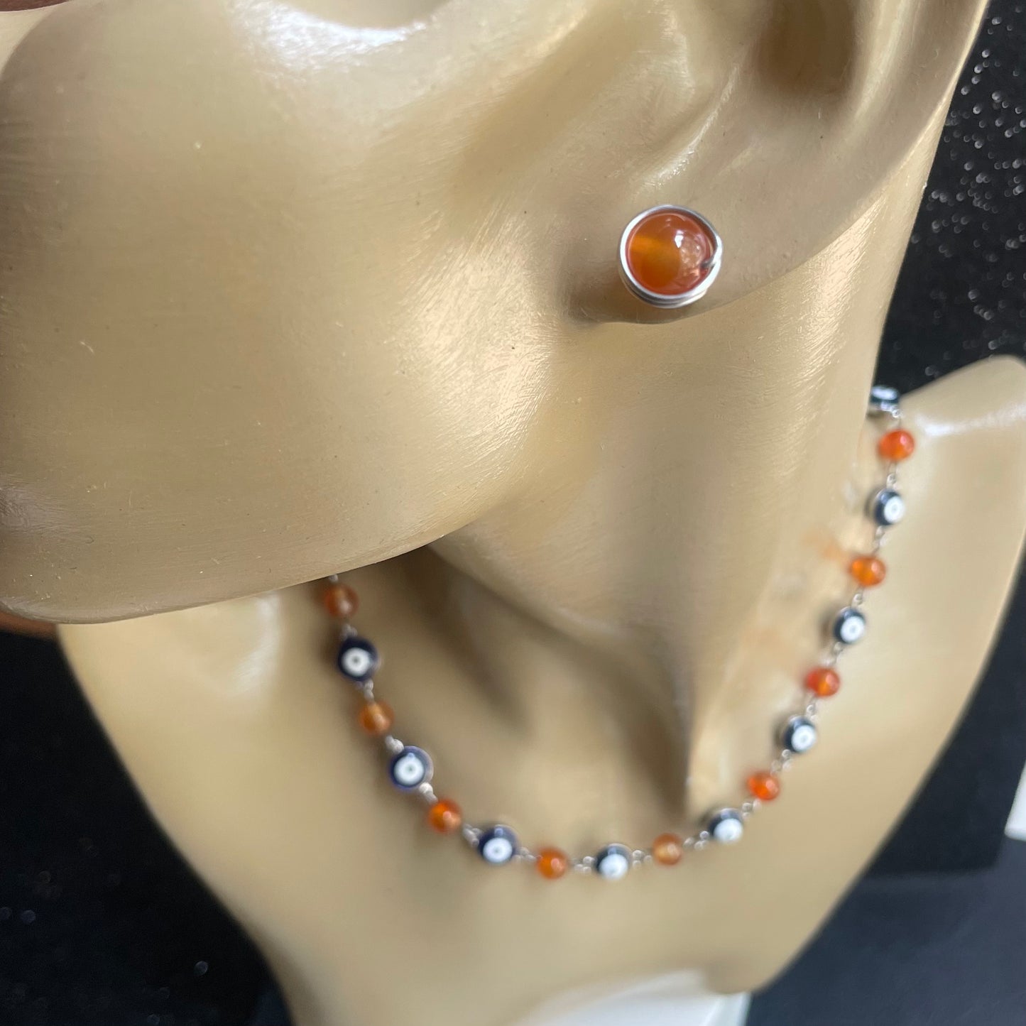 Evil Eye Carnelian necklace