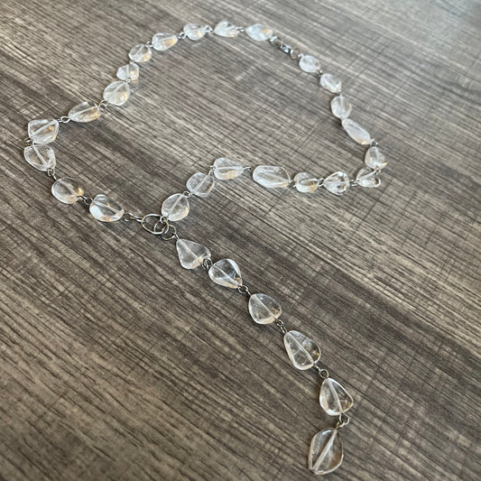 Clear Quartz Drops Lariat