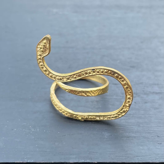 Abstract Snake Ring (brass)