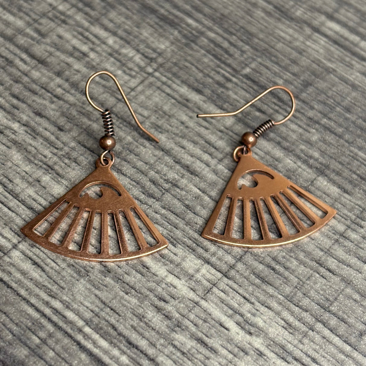 Copper Eye Fan Earrings