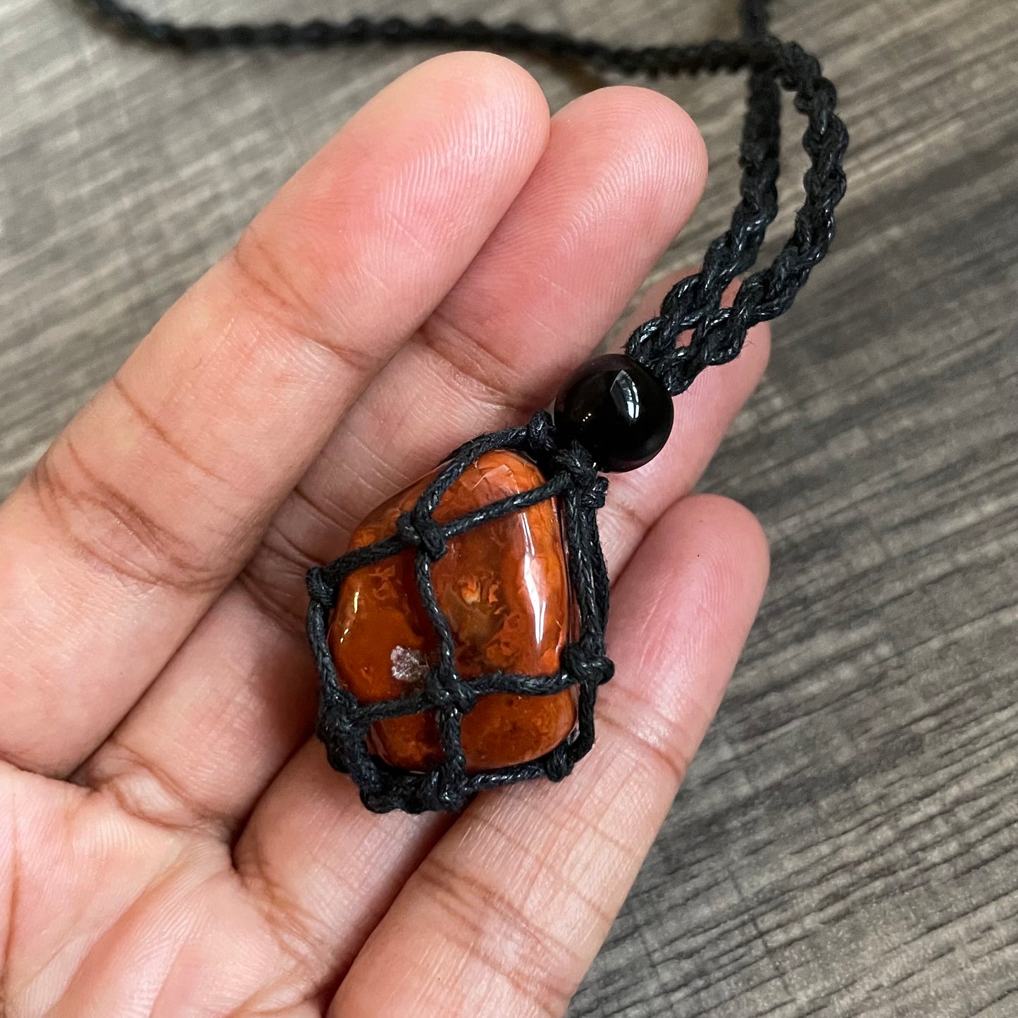 Carnelian Black Rope