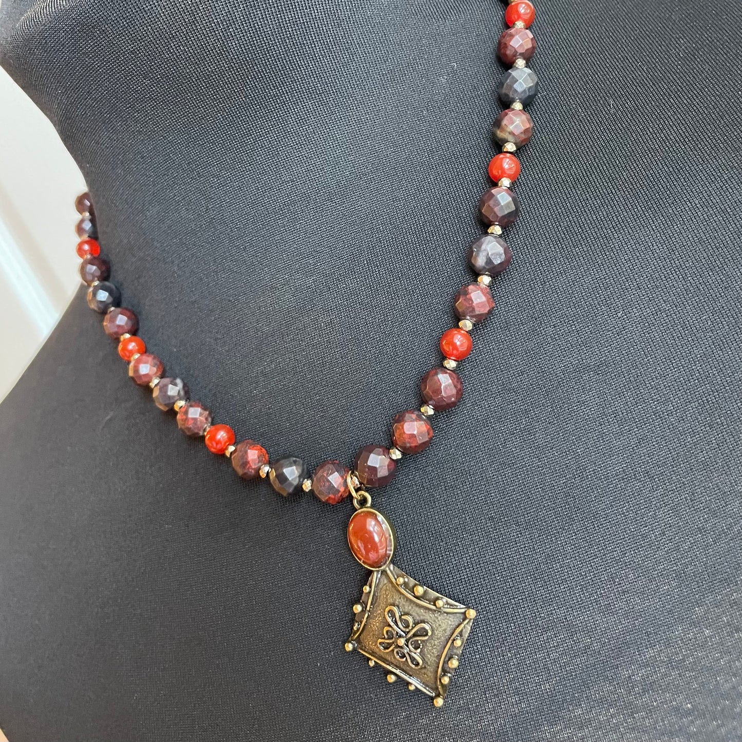 18 inch Tiger’s Iron + Carnelian