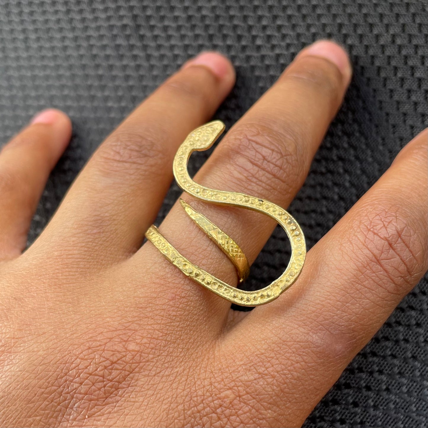 Abstract Snake Ring (brass)