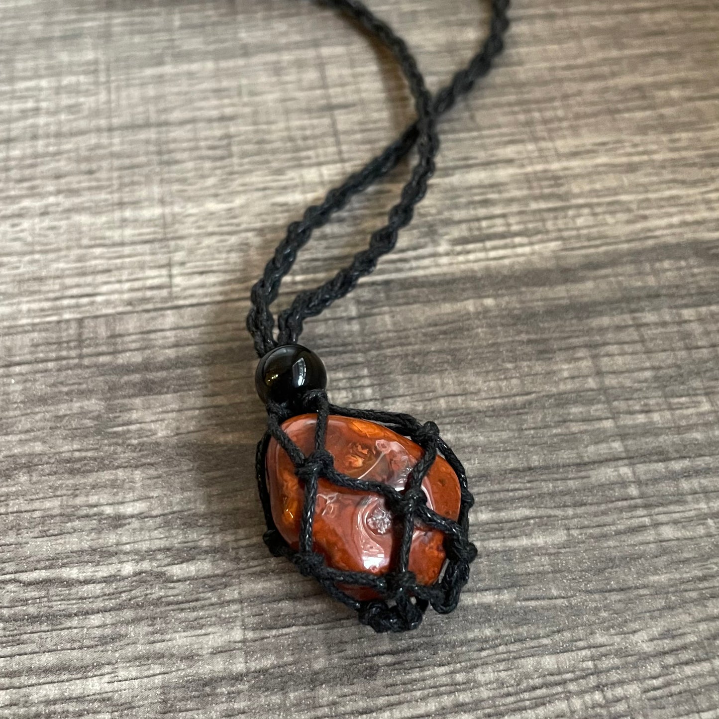 Carnelian Black Rope