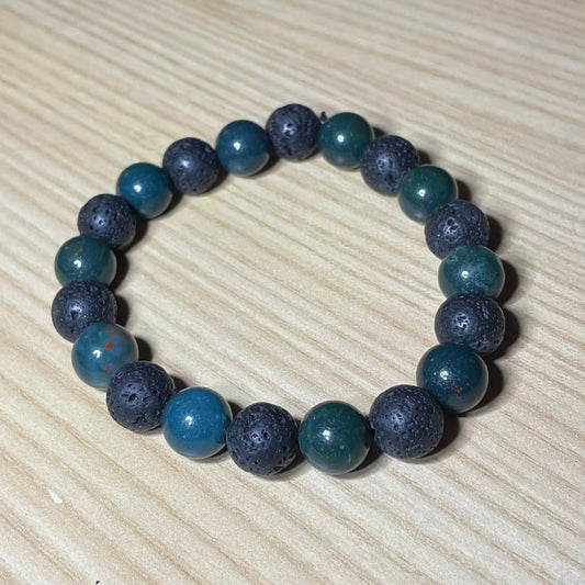 Bloodstone and Lava Stone 10mm