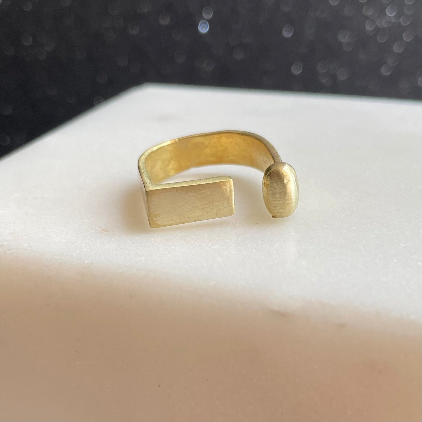 Abstract style brass ring- adjustable