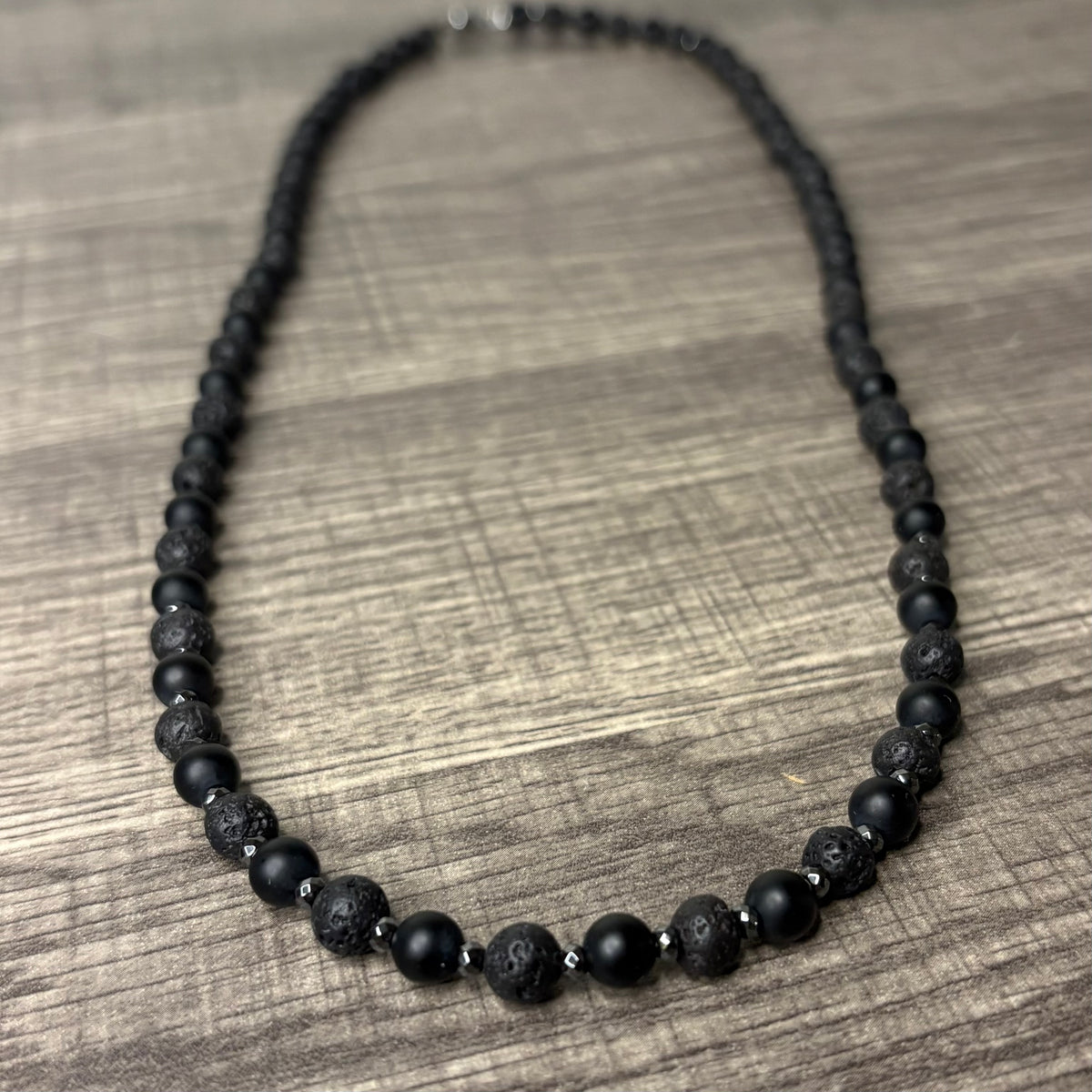 Lava Stone and Black Onyx 6mm