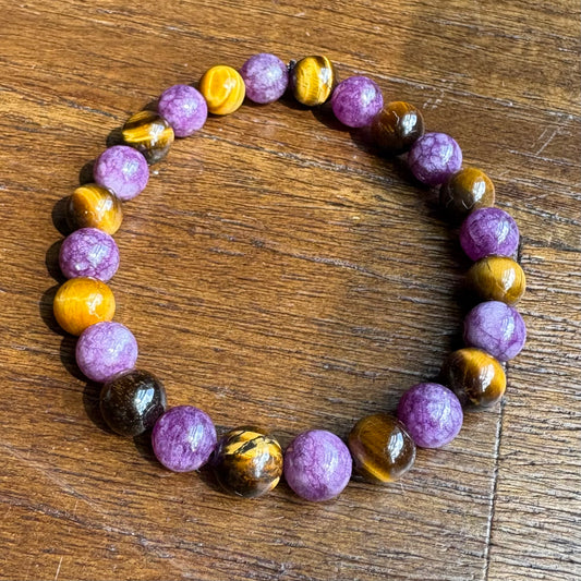 Lepidolite + Tigers Eye 8mm