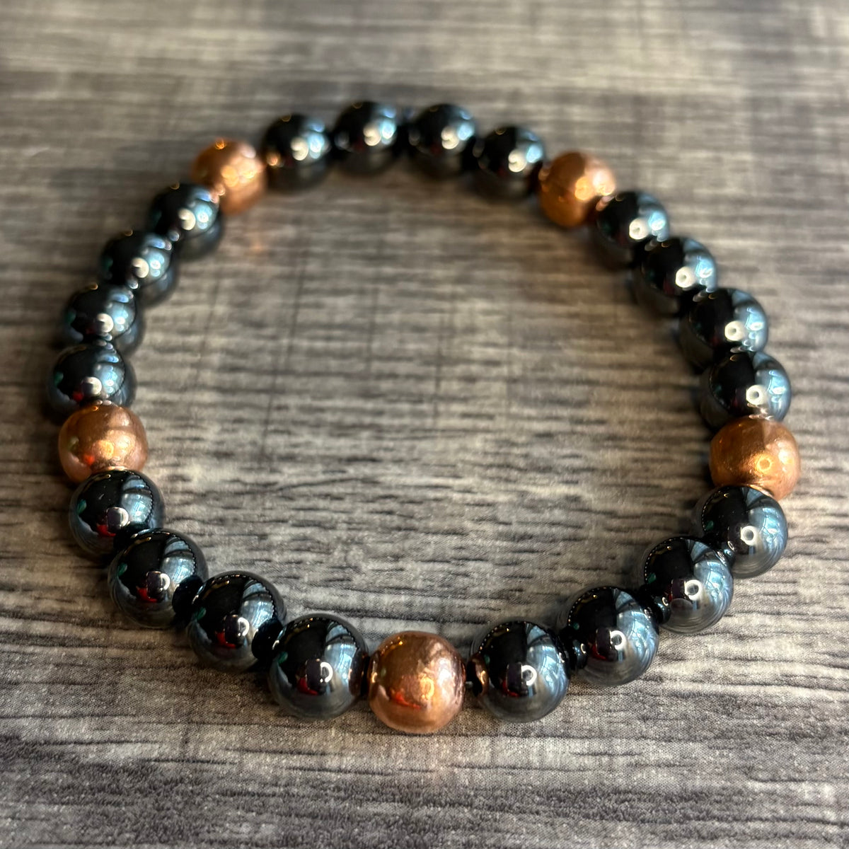 Hematite + Copper 8mm