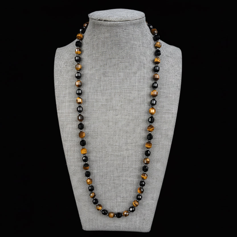Tiger’s Eye + Black Agate 8mm